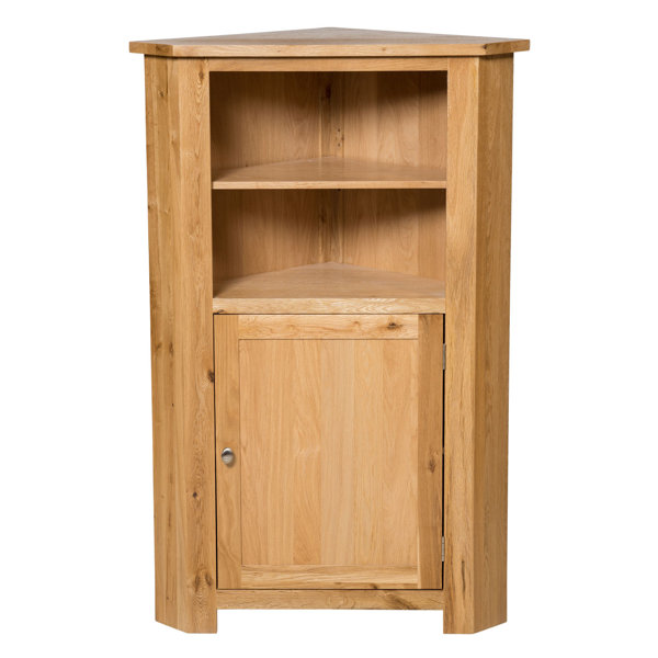 Small oak corner deals cabinet